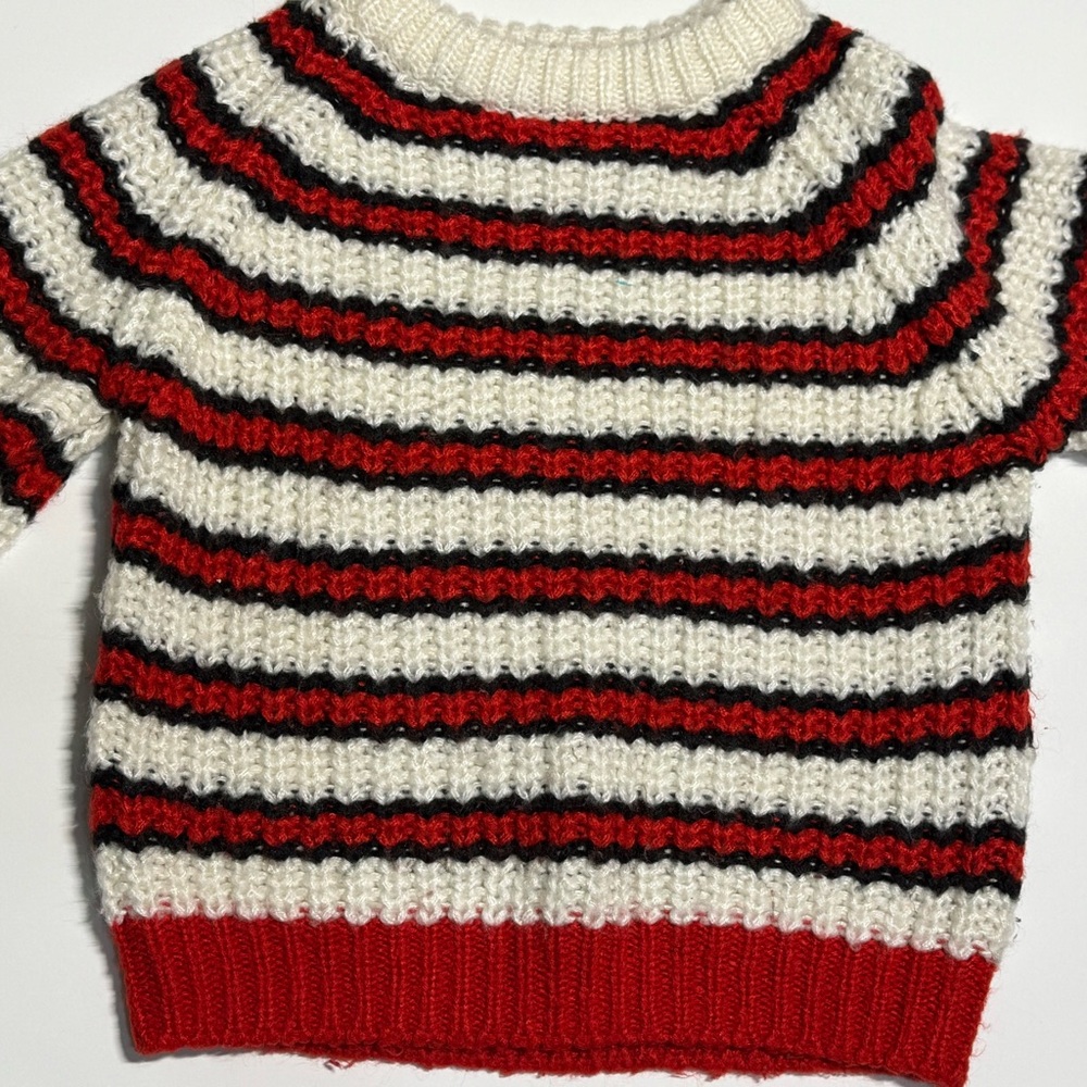 Zara Kids Red and Black Striped Sweater
